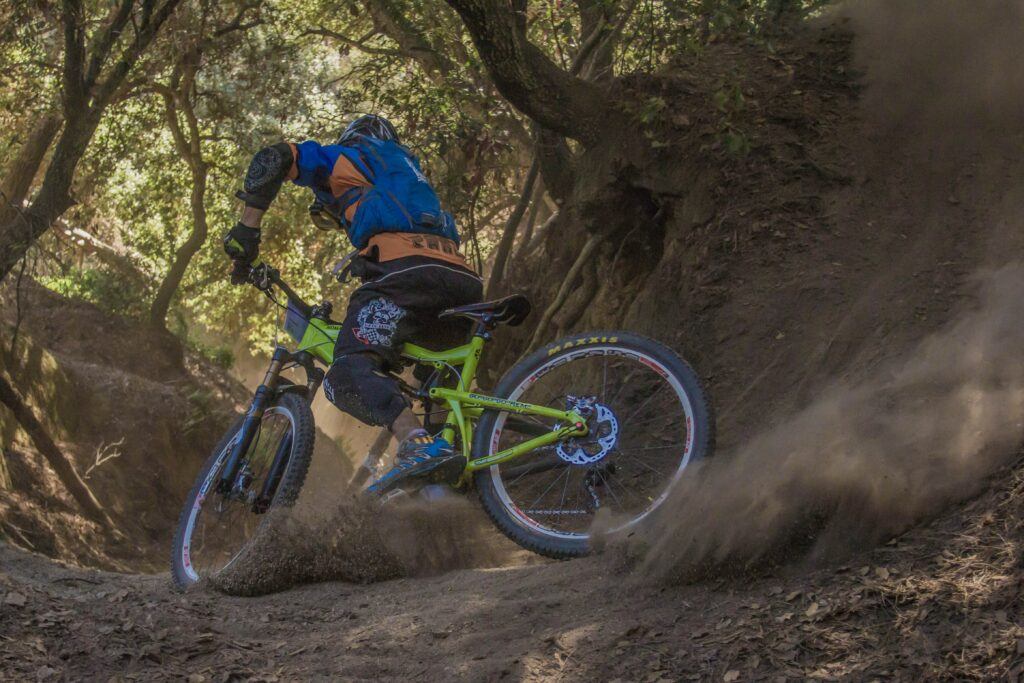 Mountain Biker on the biking track